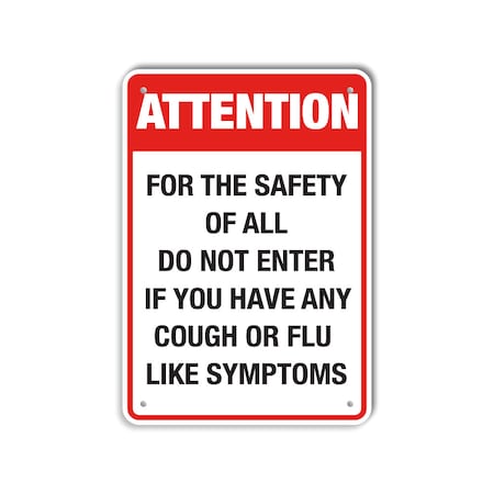 COVID Aluminum Sign, For The Safety Of All, 10x14 Reflective